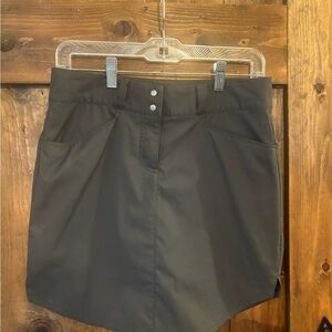 Black Button-Front Skirt